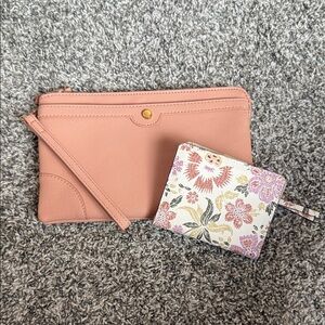 Floral and Pink Women's Clutch and Wallet Set